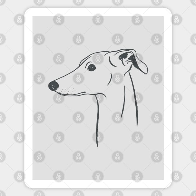 Italian Greyhound (Light Gray and Gray) Sticker by illucalliart